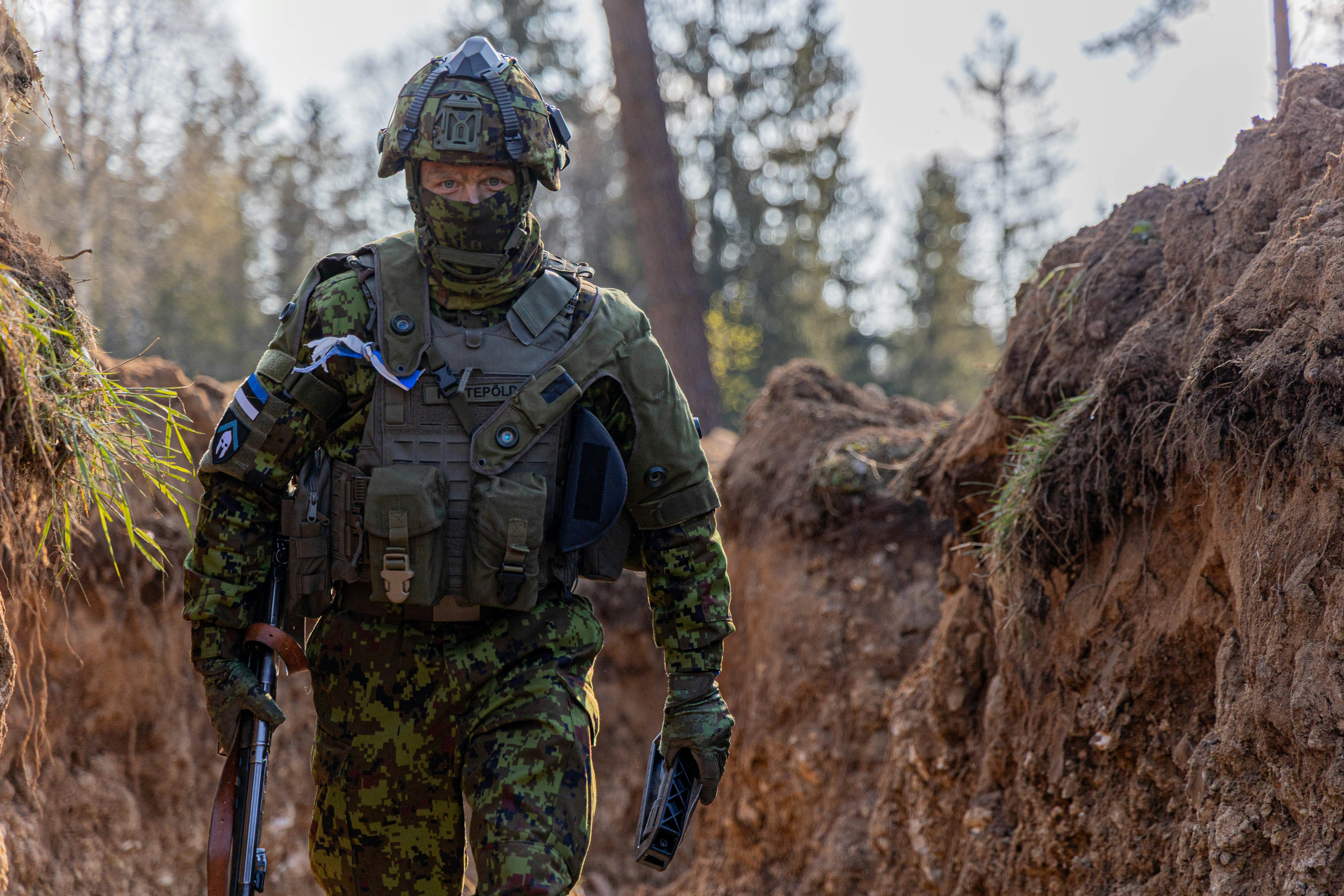 Soldier in trench during exercise Hedgehog 25