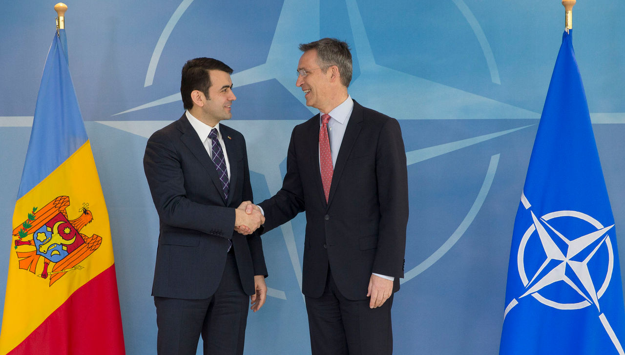 NATO Secretary General Jens Stoltenberg meets with the Prime Minister of the Republic of Moldova, Chiril Gaburici