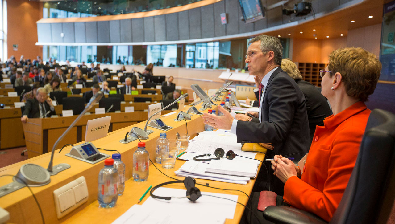 NATO Secretary General Jens Stoltenberg addressing the Committee on Foreign Affairs of the European Parliament
