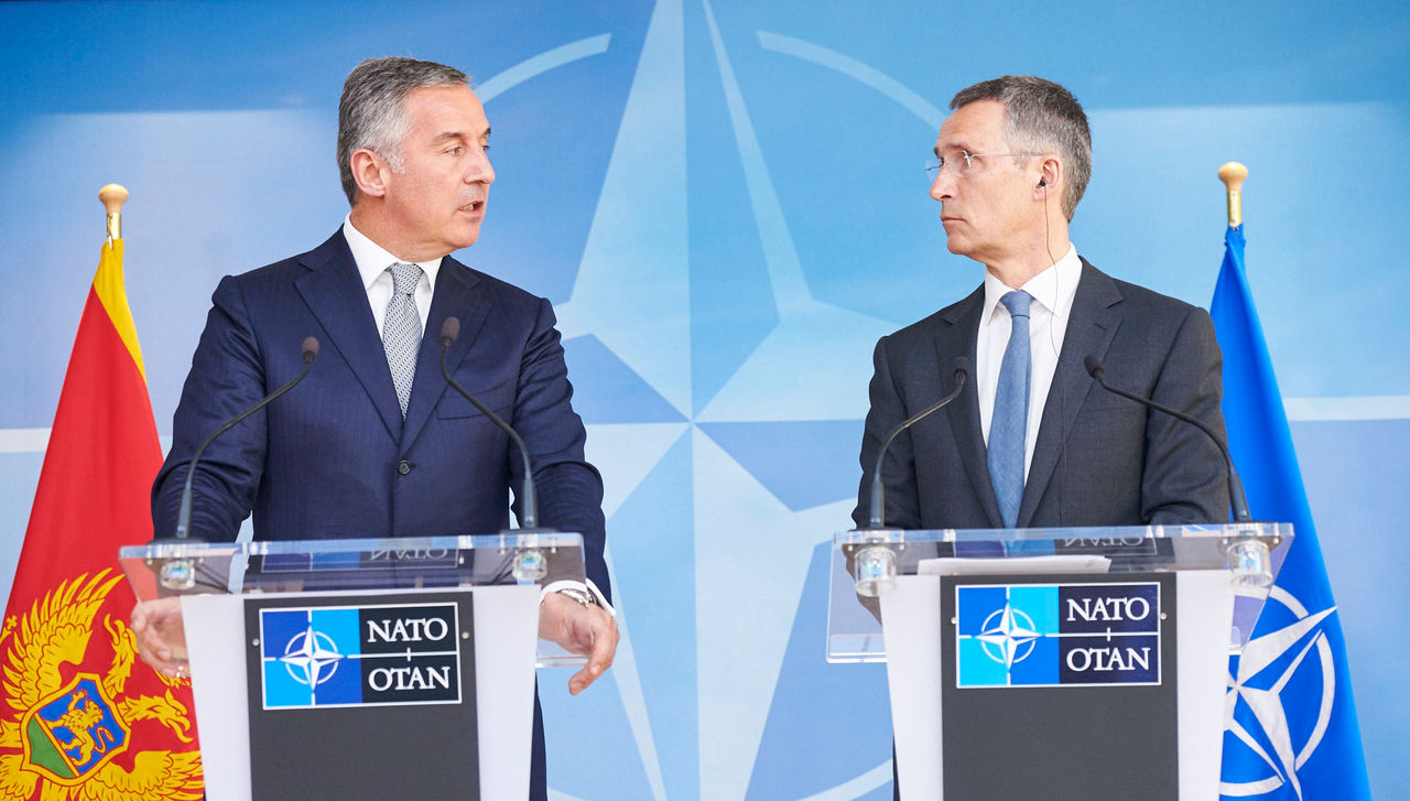 NATO Secretary General Jens Stoltenberg and Prime Minister of Montenegro Milo Djukanovic