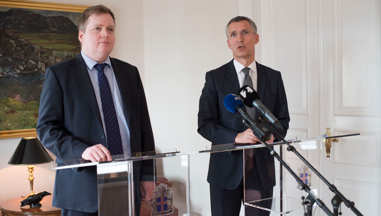 Joint press point with NATO Secretary General Jens Stoltenberg and the Prime Minister of Iceland, Sigmundur Gunnlaugsson