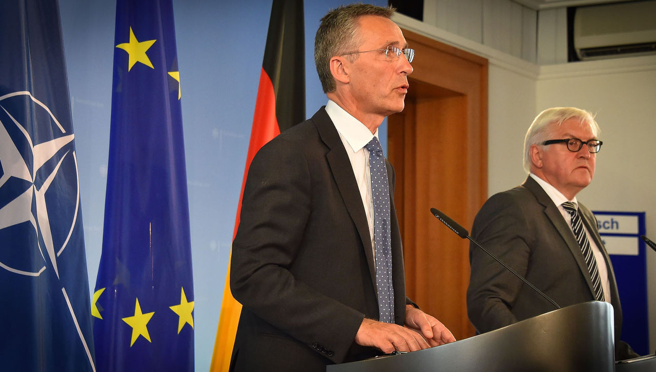 Joint press point with NATO Secretary General Jens Stoltenberg and the Minister of Foreign Affairs of Germany, Frank-Walter Steinmeier
