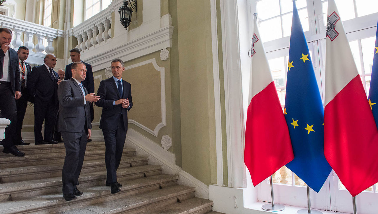 NATO Secretary General Jens Stoltenberg and the Prime Minister of Malta  Joseph Muscat