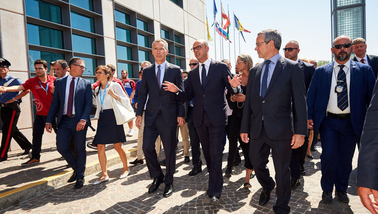 NATO Secretary General Jens Stoltenberg and the Minister of Foreign Affairs of Italy, Angelino Alfano