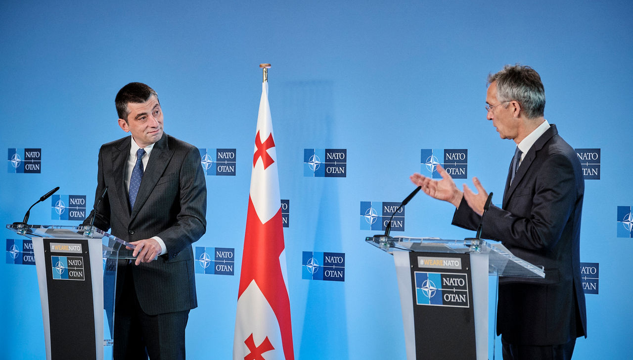 Joint press point with NATO Secretary General Jens Stoltenberg and the Prime Minister of Georgia, Giorgi Gakharia