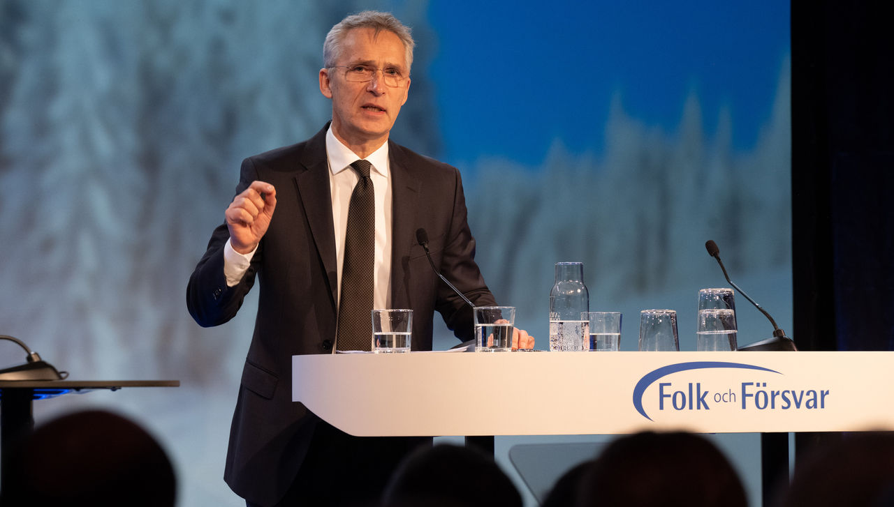 NATO Secretary General Jens Stoltenberg participates in the Folk och Försvar Security Conference