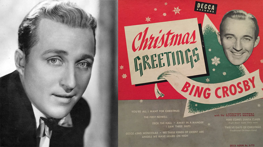 Collage of Bing Crosby portrait and album cover