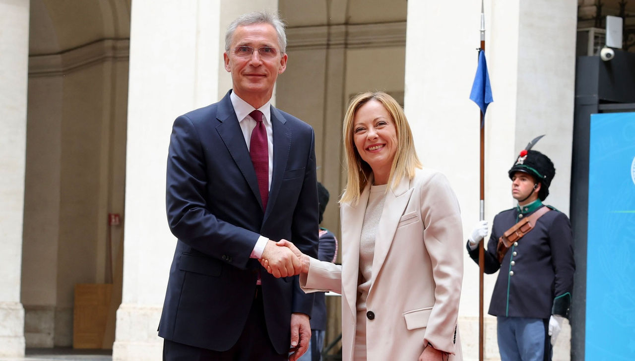 NATO Secretary General Jens Stoltenberg meets with the Prime Minister of Italy, Giorgia Meloni, in Rome.