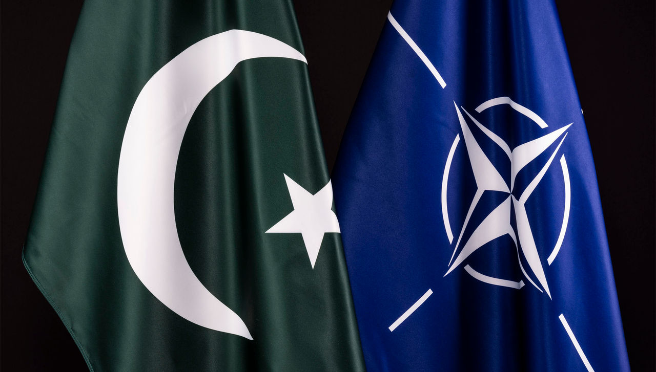 NATO and Pakistan flags