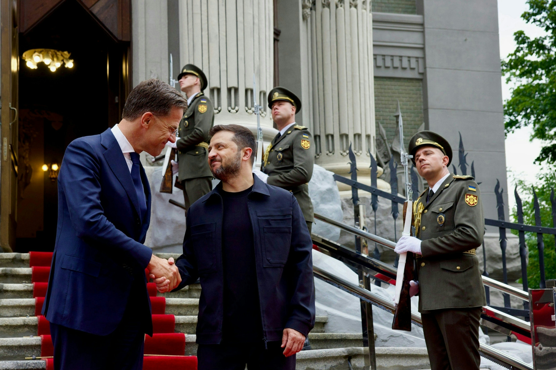 NATO soldiers observe the Northern Lights during exercise Nordic Response 24. Norway, March 2024.