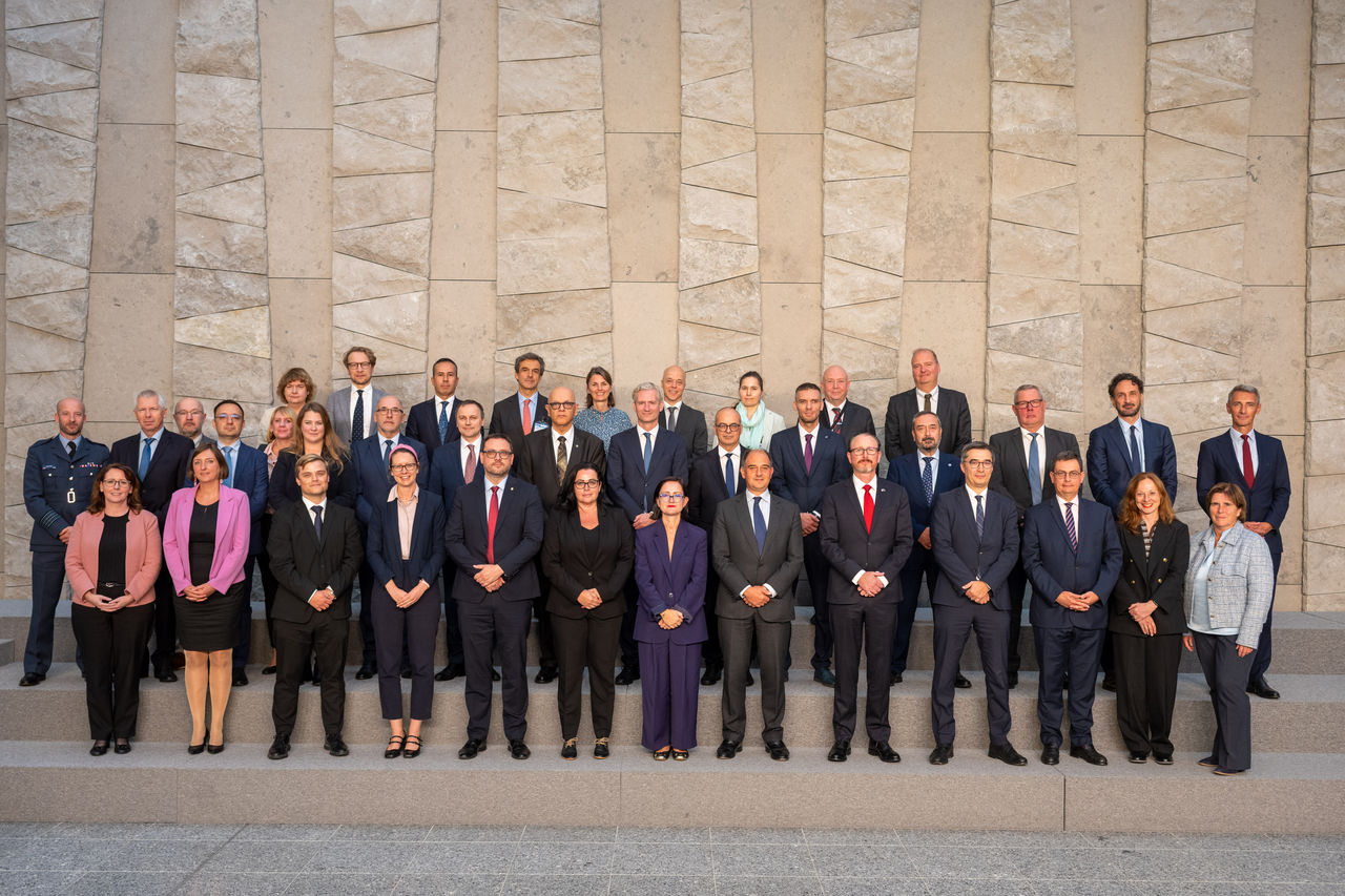 Group photo of the Resilience Committee at the NATO Headquarters in Brussels, Belgium