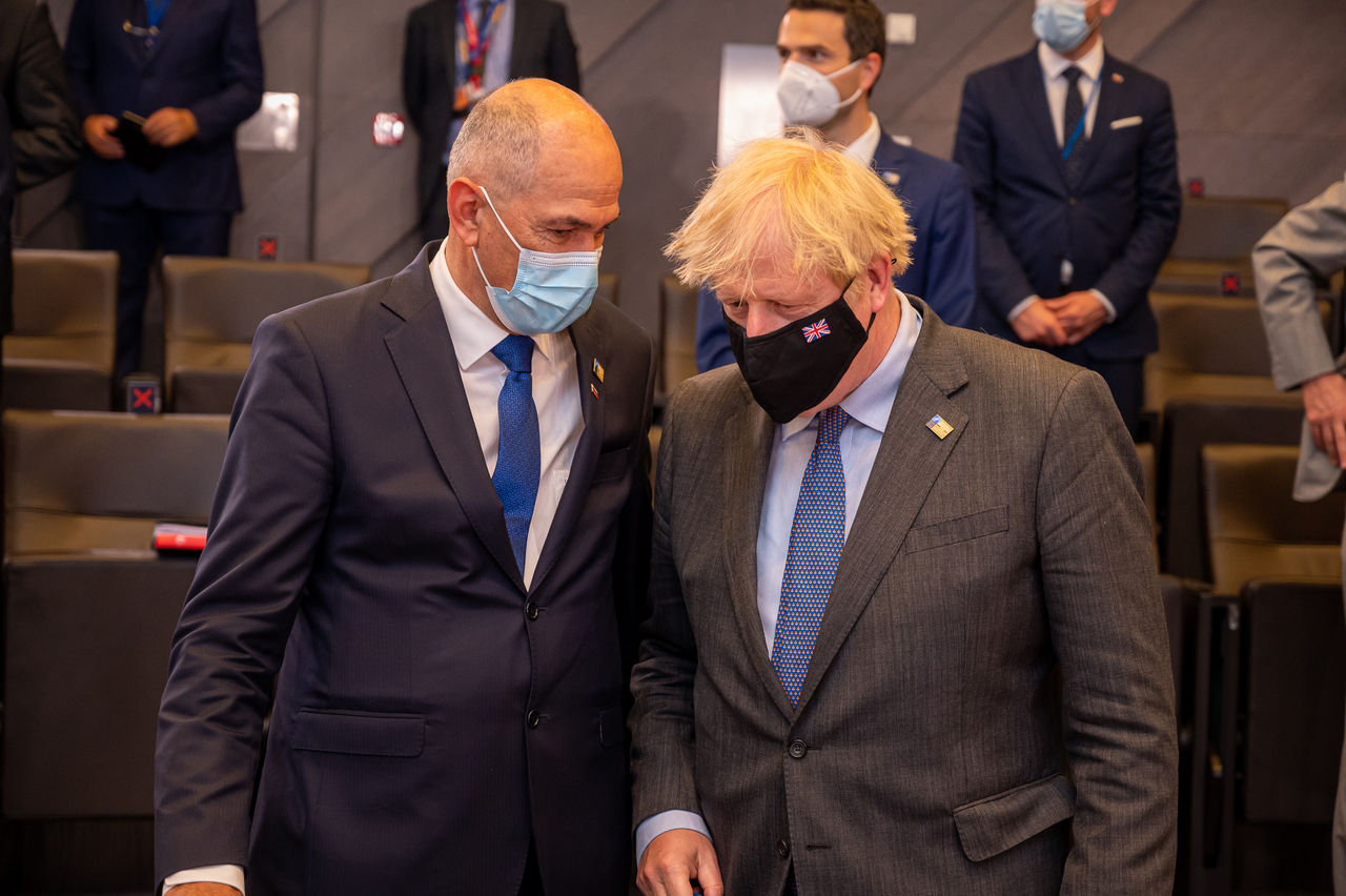 Janez Jansa (Prime Minister, Slovenia) and Boris Johnson (Prime Minister, United Kingdom)