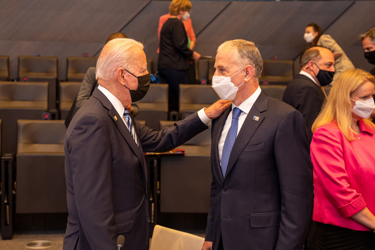 Joe Biden (President of the United States of America) and NATO Deputy Secretary General Mircea Geoana