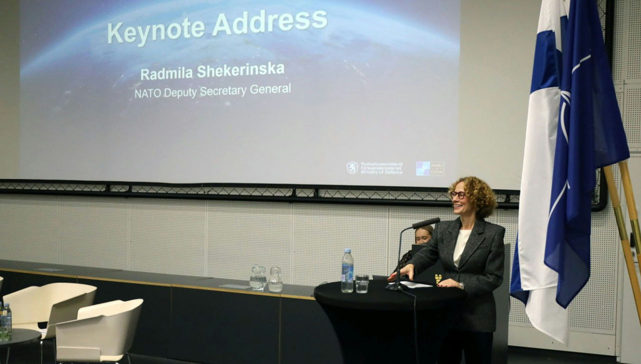 NATO Deputy Secretary General Radmila Shekerinska at NATO’s first Arctic Space Forum in Helsinki, Finland