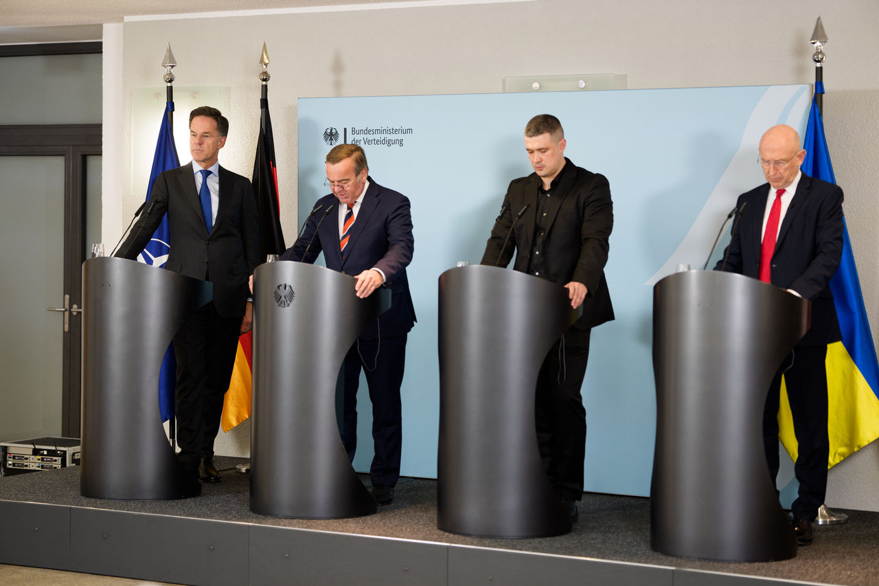 Joint press conference by NATO Secretary General Mark Rutte with Boris Pistorius, Minister of Defence of Germany, John Healey, Secretary of State for Defence of the United Kingdom, and Mykhailo Fedorov, Minister of Defence of Ukraine following the meeting of the UDCG