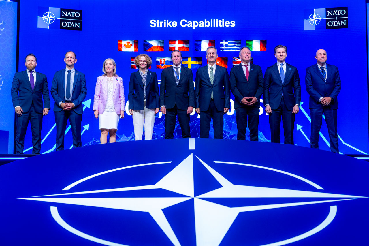 Launch of NATO’s prototype for a generic NATO 155mm munition with representatives of Canada, Czechia, Denmark, Finland, Greece, Norway, Slovakia, Sweden and Türkiye with NATO Deputy Secretary General Radmila Shekerinska